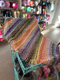 Sample Sale: Baby Blanket, orange green purple stripes
