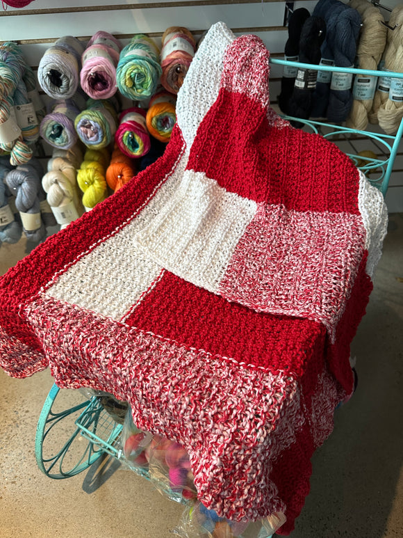 Sample Sale: Blanket (lap or large baby) red & white