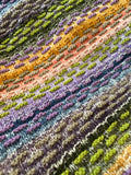 Sample Sale: Baby Blanket, orange green purple stripes