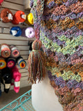Sample Sale: Shawl, crocheted with tassels