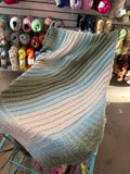 Sample Sale: Baby Blanket, gradient blue/green/white