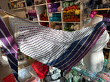Sample Sale: Shawl, merino/silk in purple, grey & yellow