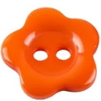 Button, resin, 12mm, flower, various colours
