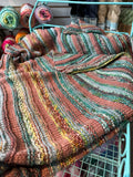 Sample Sale: Blanket (lap or large baby) brown & teal