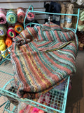 Sample Sale: Blanket (lap or large baby) brown & teal