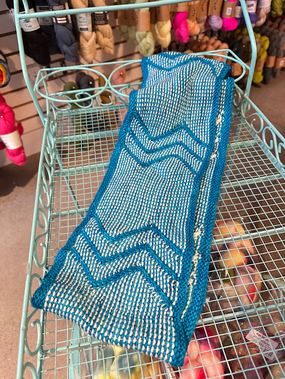 Sample Sale: Cowl, Mary Martin, blue chevrons