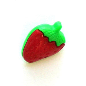 Button, acrylic, strawberry, two sizes