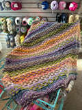 Sample Sale: Baby Blanket, orange green purple stripes