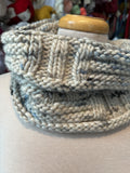 Sample Sale: Cowl, white with blue/grey speckles