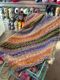 Sample Sale: Baby Blanket, orange green purple stripes