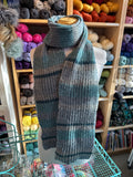 Sample Sale: Scarf, blue/grey/green heather