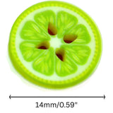 Button, fruit, resin