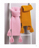 Cozy Scarf with pink and orange colors on a gray background