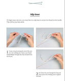 Knitting tutorial page showing casting on techniques with text and diagrams.