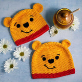 Crocheted winnie the pooh hat for babies and children