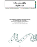 Page from a book on knitting, discussing tension and size selection.