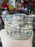 Sample Sale: Cowl, white with blue/grey speckles