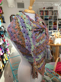 Sample Sale: Shawl, crocheted with tassels