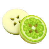 Button, fruit, resin