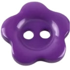 Button, resin, 12mm, flower, various colours