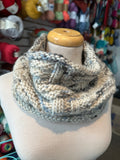 Sample Sale: Cowl, white with blue/grey speckles