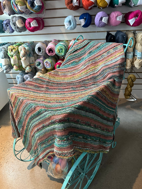 Sample Sale: Blanket (lap or large baby) brown & teal