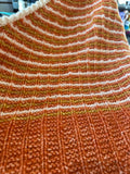 Sample Sale: Shawl, cotton & merino orange with white trim