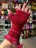 Sample Sale: Fingerless Gloves, red & pink