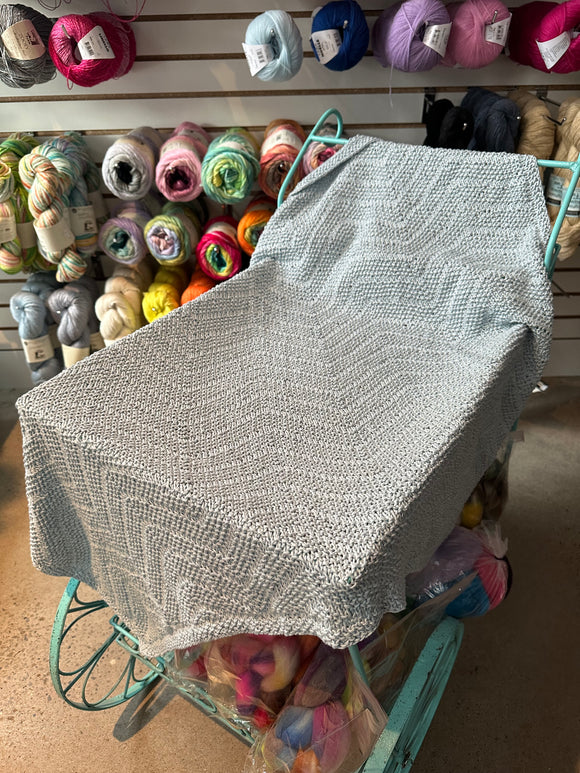 Sample Sale: Baby Blanket, pale blue cotton