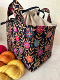 Zigzag Stitches Basket with Drawstring Top