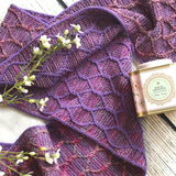 Sample Sale: Scarf, Mary Martin, purple honeycomb