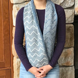 Sample Sale: Cowl, Mary Martin, blue-grey/white alpaca silk