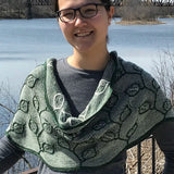 Sample Sale: Cowl, Mary Martin, green/white leaves