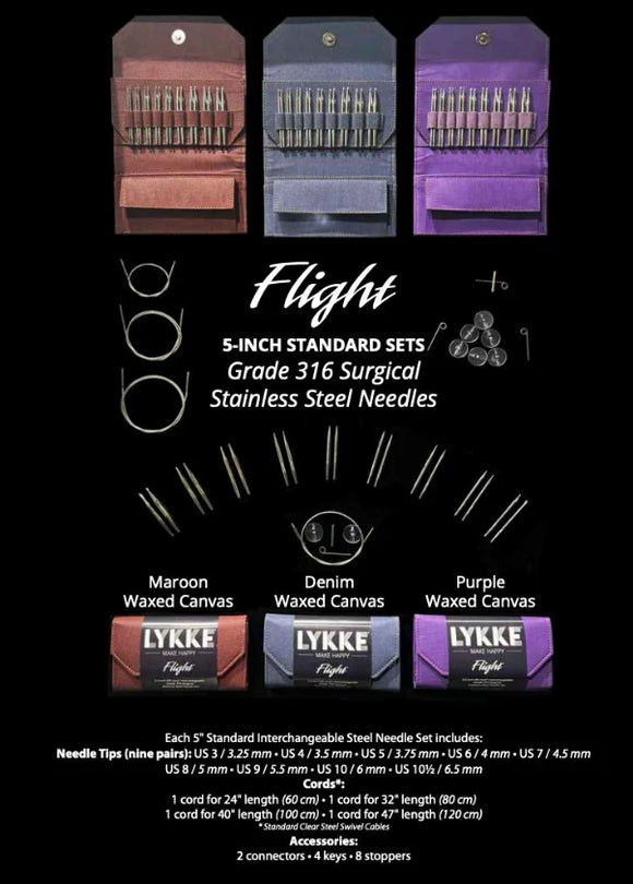 Lykke Flight Interchangeable Knitting Needle Sets, 5