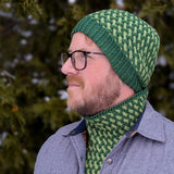 Sample Sale: Hat, Mary Martin, green woven pattern