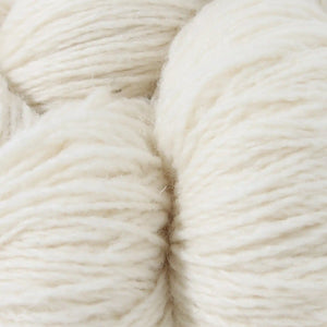 Stack of colorful yarn skeins on a white background
