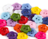 Button, resin, 12mm, flower, various colours