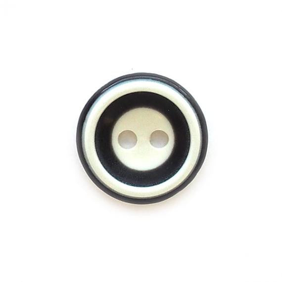 Button, resin, 13mm, black circle