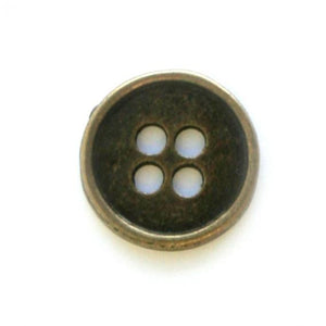 Button, metal 13mm, antique bronze