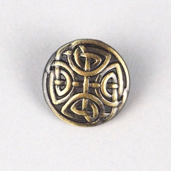 Button, metal, 17mm, antique Celtic knot