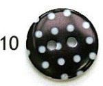 Button, resin, 18mm, dots in various colours