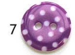 Button, resin, 18mm, dots in various colours