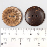 Button, coconut flower, 28mm