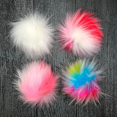 Snap-On Faux Fur Pompoms, Colour